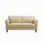 Modern 4 Wood Legs Standard Sofa Faux Leather Flared Arm Sofa 63"L x 29.5"W x 31"H Beige Clearhalo 'furn' 'furn_sofas' 'Furniture' 'furniture_sofas' 'kitchen' 'kitchen_sofas' 'Living Room Furniture' 'Sofa' 'sofas' 4625117