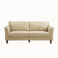 Modern 4 Wood Legs Standard Sofa Faux Leather Flared Arm Sofa 69"L x 30"W x 31"H Beige Clearhalo 'furn' 'furn_sofas' 'Furniture' 'furniture_sofas' 'kitchen' 'kitchen_sofas' 'Living Room Furniture' 'Sofa' 'sofas' 4625125
