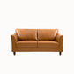 Modern 4 Wood Legs Standard Sofa Faux Leather Flared Arm Sofa 57"L x 29.5"W x 31"H Brown Clearhalo 'furn' 'furn_sofas' 'Furniture' 'furniture_sofas' 'kitchen' 'kitchen_sofas' 'Living Room Furniture' 'Sofa' 'sofas' 4625127