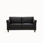 Modern 4 Wood Legs Standard Sofa Faux Leather Flared Arm Sofa 57"L x 29.5"W x 31"H Matte Black Clearhalo 'furn' 'furn_sofas' 'Furniture' 'furniture_sofas' 'kitchen' 'kitchen_sofas' 'Living Room Furniture' 'Sofa' 'sofas' 4625129