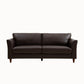 Modern 4 Wood Legs Standard Sofa Faux Leather Flared Arm Sofa 69"L x 30"W x 31"H Coffee Clearhalo 'furn' 'furn_sofas' 'Furniture' 'furniture_sofas' 'kitchen' 'kitchen_sofas' 'Living Room Furniture' 'Sofa' 'sofas' 4625130