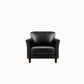 Modern 4 Wood Legs Standard Sofa Faux Leather Flared Arm Sofa 31.5"L x 29.5"W x 31"H Black Clearhalo 'furn' 'furn_sofas' 'Furniture' 'furniture_sofas' 'kitchen' 'kitchen_sofas' 'Living Room Furniture' 'Sofa' 'sofas' 4625131