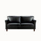 Modern 4 Wood Legs Standard Sofa Faux Leather Flared Arm Sofa 63"L x 29.5"W x 31"H Black Clearhalo 'furn' 'furn_sofas' 'Furniture' 'furniture_sofas' 'kitchen' 'kitchen_sofas' 'Living Room Furniture' 'Sofa' 'sofas' 4625138