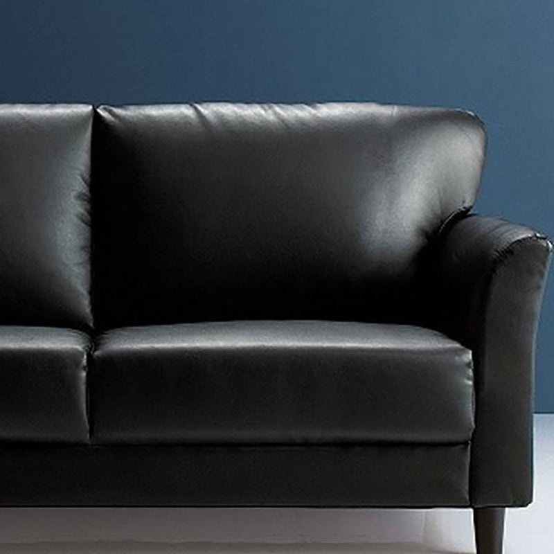 Modern 4 Wood Legs Standard Sofa Faux Leather Flared Arm Sofa Clearhalo 'furn' 'furn_sofas' 'Furniture' 'furniture_sofas' 'kitchen' 'kitchen_sofas' 'Living Room Furniture' 'Sofa' 'sofas' 4625139