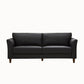 Modern 4 Wood Legs Standard Sofa Faux Leather Flared Arm Sofa 63"L x 29.5"W x 31"H Matte Black Clearhalo 'furn' 'furn_sofas' 'Furniture' 'furniture_sofas' 'kitchen' 'kitchen_sofas' 'Living Room Furniture' 'Sofa' 'sofas' 4625140