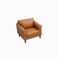 Modern 4 Wood Legs Standard Sofa Faux Leather Flared Arm Sofa 31.5"L x 29.5"W x 31"H Brown Clearhalo 'furn' 'furn_sofas' 'Furniture' 'furniture_sofas' 'kitchen' 'kitchen_sofas' 'Living Room Furniture' 'Sofa' 'sofas' 4625143