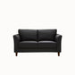 Modern 4 Wood Legs Standard Sofa Faux Leather Flared Arm Sofa 51"L x 29.5"W x 31"H Matte Black Clearhalo 'furn' 'furn_sofas' 'Furniture' 'furniture_sofas' 'kitchen' 'kitchen_sofas' 'Living Room Furniture' 'Sofa' 'sofas' 4625146