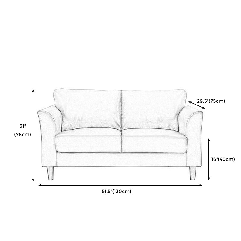 Modern 4 Wood Legs Standard Sofa Faux Leather Flared Arm Sofa Clearhalo 'furn' 'furn_sofas' 'Furniture' 'furniture_sofas' 'kitchen' 'kitchen_sofas' 'Living Room Furniture' 'Sofa' 'sofas' 4625149