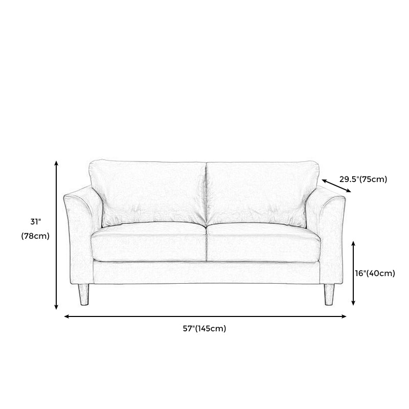 Modern 4 Wood Legs Standard Sofa Faux Leather Flared Arm Sofa Clearhalo 'furn' 'furn_sofas' 'Furniture' 'furniture_sofas' 'kitchen' 'kitchen_sofas' 'Living Room Furniture' 'Sofa' 'sofas' 4625150