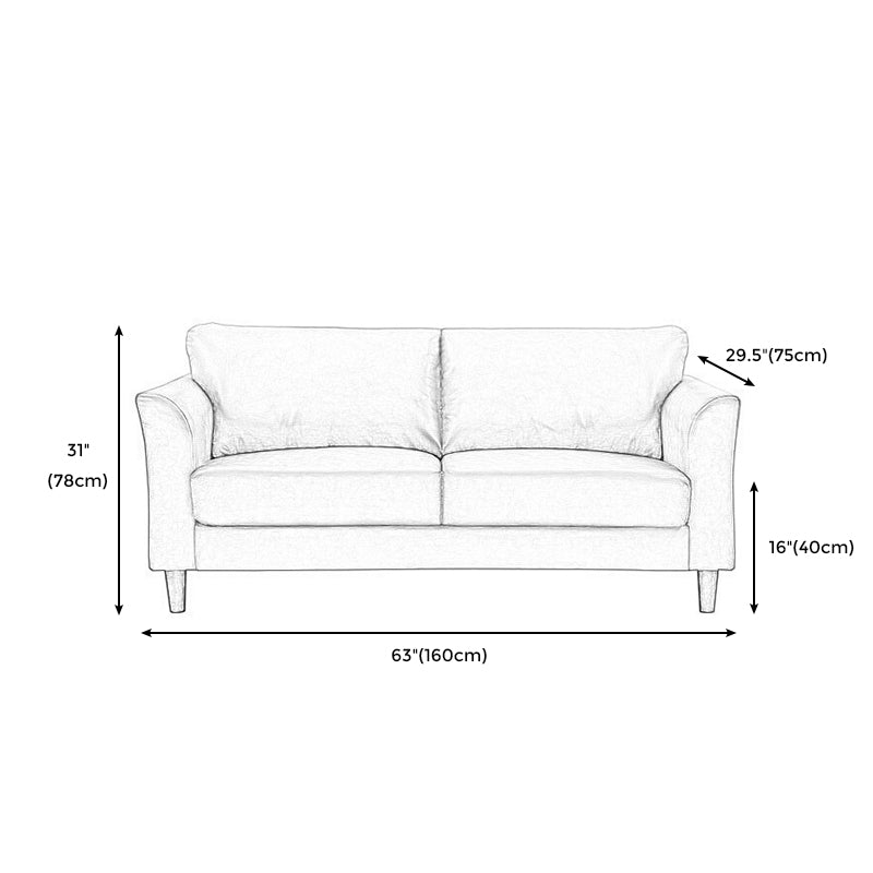 Modern 4 Wood Legs Standard Sofa Faux Leather Flared Arm Sofa Clearhalo 'furn' 'furn_sofas' 'Furniture' 'furniture_sofas' 'kitchen' 'kitchen_sofas' 'Living Room Furniture' 'Sofa' 'sofas' 4625151