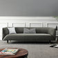 Ultra-Modern Tight Back Tuxedo Arm Stainless steel Legs Sofa with Stain Resistant 87"L x 31.5"W x 27"H Dark Gray Clearhalo 'furn' 'furn_sofas' 'Furniture' 'furniture_sofas' 'kitchen' 'kitchen_sofas' 'Living Room Furniture' 'Sofa' 'sofas' 4625153