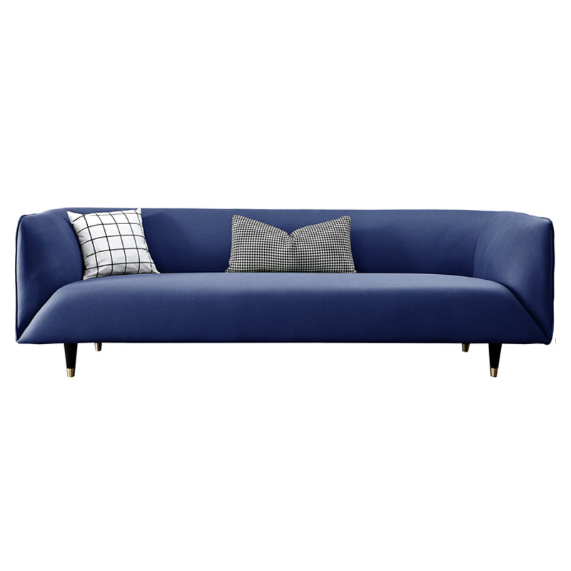 Ultra-Modern Tight Back Tuxedo Arm Stainless steel Legs Sofa with Stain Resistant Blue Clearhalo 'furn' 'furn_sofas' 'Furniture' 'furniture_sofas' 'kitchen' 'kitchen_sofas' 'Living Room Furniture' 'Sofa' 'sofas' 4625159