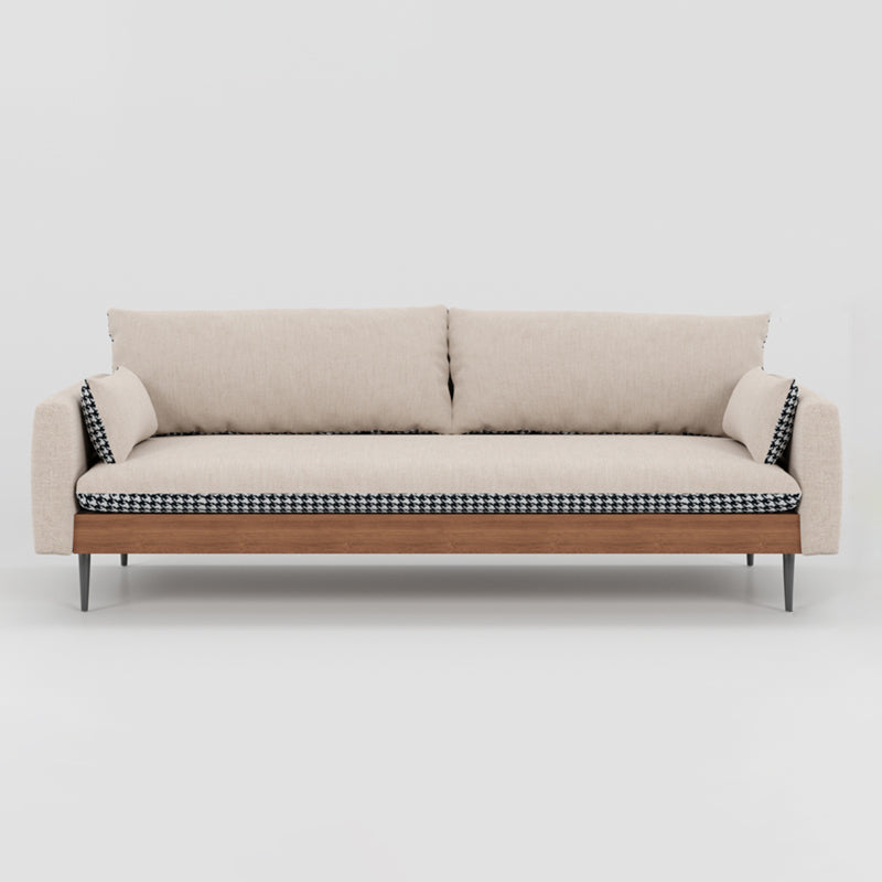29.53" Scandinavian Linen Square Arm Loose Back Sofa for Apartment 78.7"L x 31.5"W x 29.5"H White Latex Clearhalo 'furn' 'furn_sofas' 'Furniture' 'furniture_sofas' 'kitchen' 'kitchen_sofas' 'Living Room Furniture' 'Sofa' 'sofas' 4625182