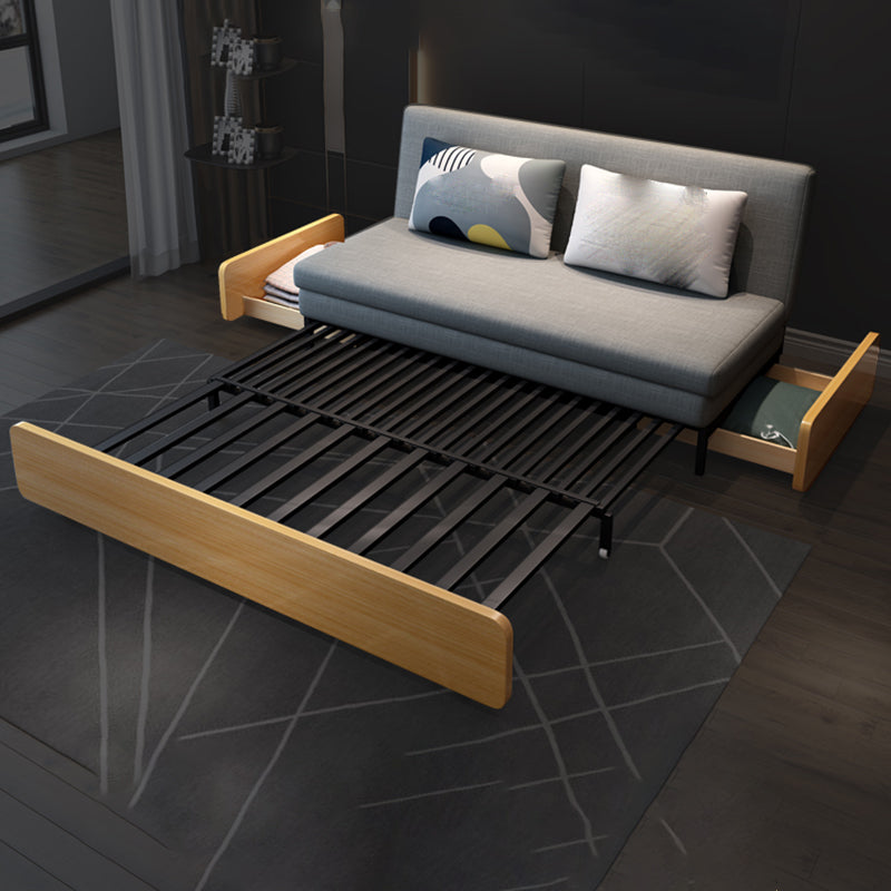 High Wear Resistance Armless Sofa Bed 32.68"H Fabric Tight Back Sofa Bed Storage Included Clearhalo 'furn' 'furn_sofas' 'Furniture' 'furniture_sofas' 'kitchen' 'kitchen_sofas' 'Living Room Furniture' 'Sofa' 'sofas' 4625189