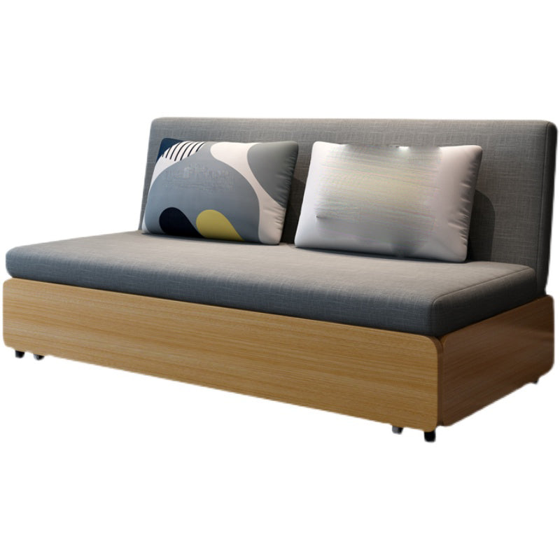 High Wear Resistance Armless Sofa Bed 32.68"H Fabric Tight Back Sofa Bed 59"L x 29.5"W x 33"H Storage Not Included Clearhalo 'furn' 'furn_sofas' 'Furniture' 'furniture_sofas' 'kitchen' 'kitchen_sofas' 'Living Room Furniture' 'Sofa' 'sofas' 4625193
