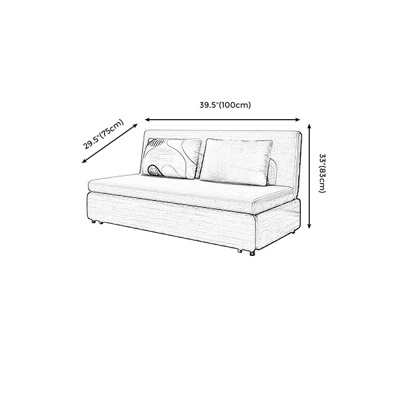 High Wear Resistance Armless Sofa Bed 32.68"H Fabric Tight Back Sofa Bed Clearhalo 'furn' 'furn_sofas' 'Furniture' 'furniture_sofas' 'kitchen' 'kitchen_sofas' 'Living Room Furniture' 'Sofa' 'sofas' 4625196