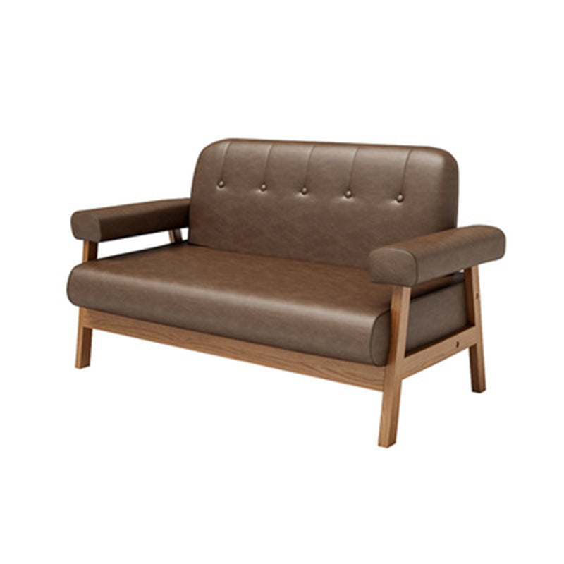Modern Loose Sofa Back with Pillow Top Arm or Square Arm Sofa for Restaurant 47"L x 27.5"W x 25.5"H Coffee Clearhalo 'furn' 'furn_sofas' 'Furniture' 'furniture_sofas' 'kitchen' 'kitchen_sofas' 'Living Room Furniture' 'Sofa' 'sofas' 4625200
