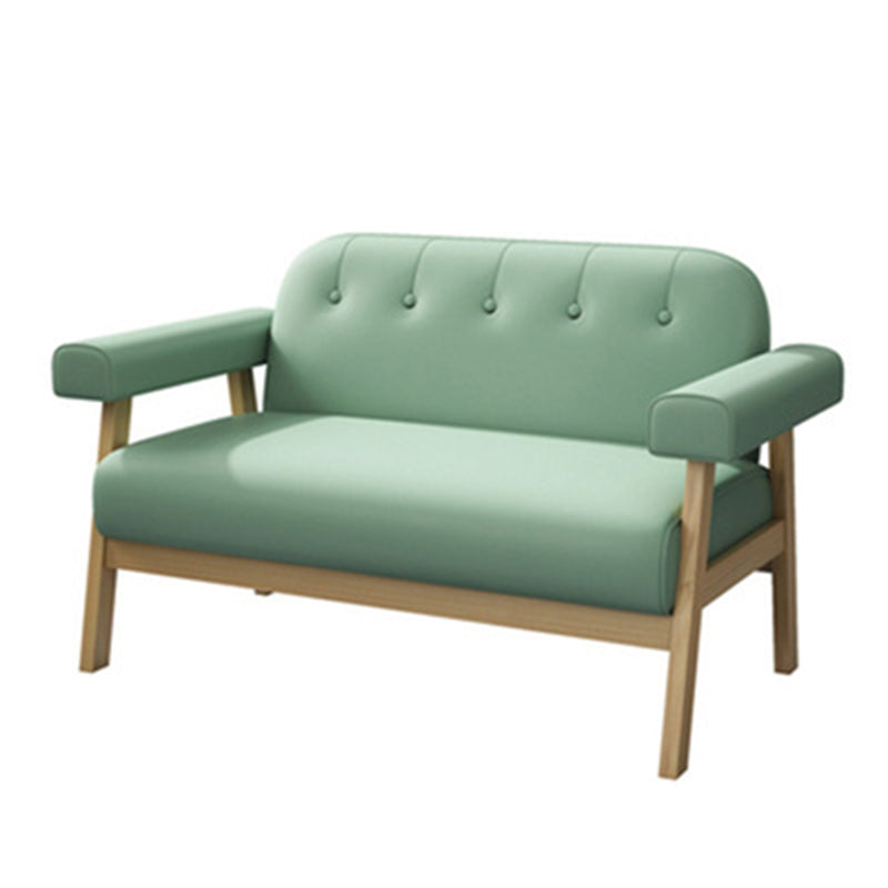 Modern Loose Sofa Back with Pillow Top Arm or Square Arm Sofa for Restaurant 47"L x 27.5"W x 25.5"H Wood-Green Clearhalo 'furn' 'furn_sofas' 'Furniture' 'furniture_sofas' 'kitchen' 'kitchen_sofas' 'Living Room Furniture' 'Sofa' 'sofas' 4625211