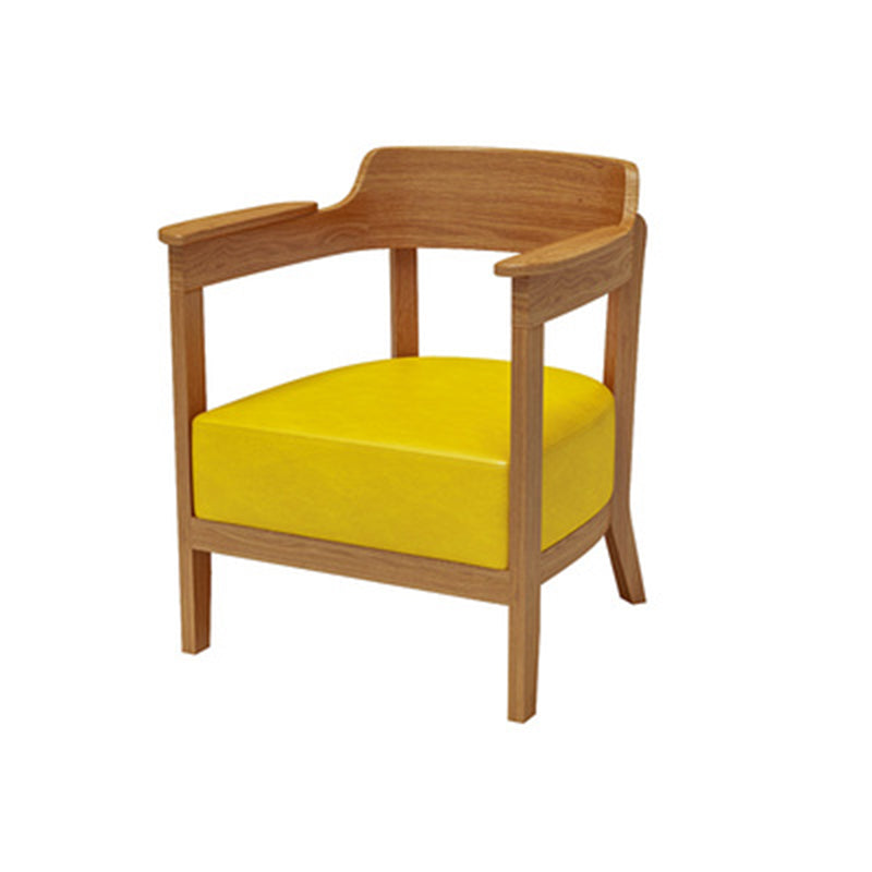 Modern Loose Sofa Back with Pillow Top Arm or Square Arm Sofa for Restaurant 23.6"L x 23.6"W x 29.5"H Yellow Clearhalo 'furn' 'furn_sofas' 'Furniture' 'furniture_sofas' 'kitchen' 'kitchen_sofas' 'Living Room Furniture' 'Sofa' 'sofas' 4625217