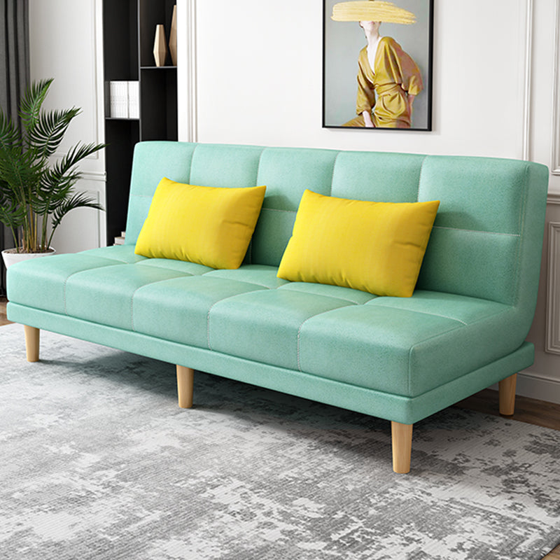 Contemporary Armless Standard Sofa Bed Dual Purpose Sofa for Living Room Olive Green Faux Leather Clearhalo 'furn' 'furn_sofas' 'Furniture' 'furniture_sofas' 'kitchen' 'kitchen_sofas' 'Living Room Furniture' 'Sofa' 'sofas' 4625237