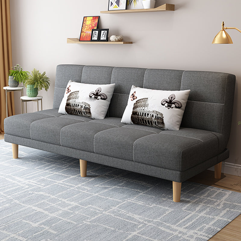 Contemporary Armless Standard Sofa Bed Dual Purpose Sofa for Living Room Dark Gray Linen Blend Clearhalo 'furn' 'furn_sofas' 'Furniture' 'furniture_sofas' 'kitchen' 'kitchen_sofas' 'Living Room Furniture' 'Sofa' 'sofas' 4625240