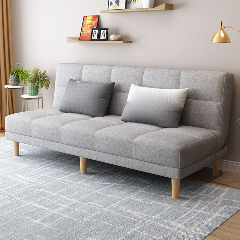 Contemporary Armless Standard Sofa Bed Dual Purpose Sofa for Living Room 47"L x 27"W x 30"H Grey Linen Blend Clearhalo 'furn' 'furn_sofas' 'Furniture' 'furniture_sofas' 'kitchen' 'kitchen_sofas' 'Living Room Furniture' 'Sofa' 'sofas' 4625249