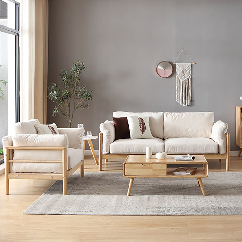 Pillow Top Arm Sofa Cushions 32.68" D x 32.68" H Slipcovered Sofa Clearhalo 'furn' 'furn_sofas' 'Furniture' 'furniture_sofas' 'kitchen' 'kitchen_sofas' 'Living Room Furniture' 'Sofa' 'sofas' 4625256