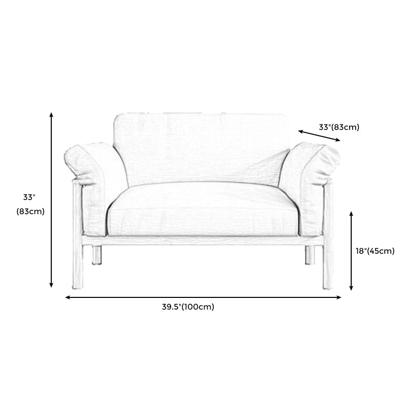 Pillow Top Arm Sofa Cushions 32.68" D x 32.68" H Slipcovered Sofa Clearhalo 'furn' 'furn_sofas' 'Furniture' 'furniture_sofas' 'kitchen' 'kitchen_sofas' 'Living Room Furniture' 'Sofa' 'sofas' 4625266