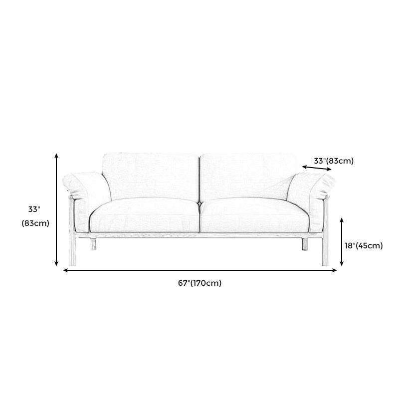 Pillow Top Arm Sofa Cushions 32.68" D x 32.68" H Slipcovered Sofa Clearhalo 'furn' 'furn_sofas' 'Furniture' 'furniture_sofas' 'kitchen' 'kitchen_sofas' 'Living Room Furniture' 'Sofa' 'sofas' 4625268