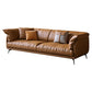 Modern Style with Pillow Back Leather/napa Upholstered Brown Sofa 83.5"L x 39"W x 33"H Clearhalo 'furn' 'furn_sofas' 'Furniture' 'furniture_sofas' 'kitchen' 'kitchen_sofas' 'Living Room Furniture' 'Sofa' 'sofas' 4625276