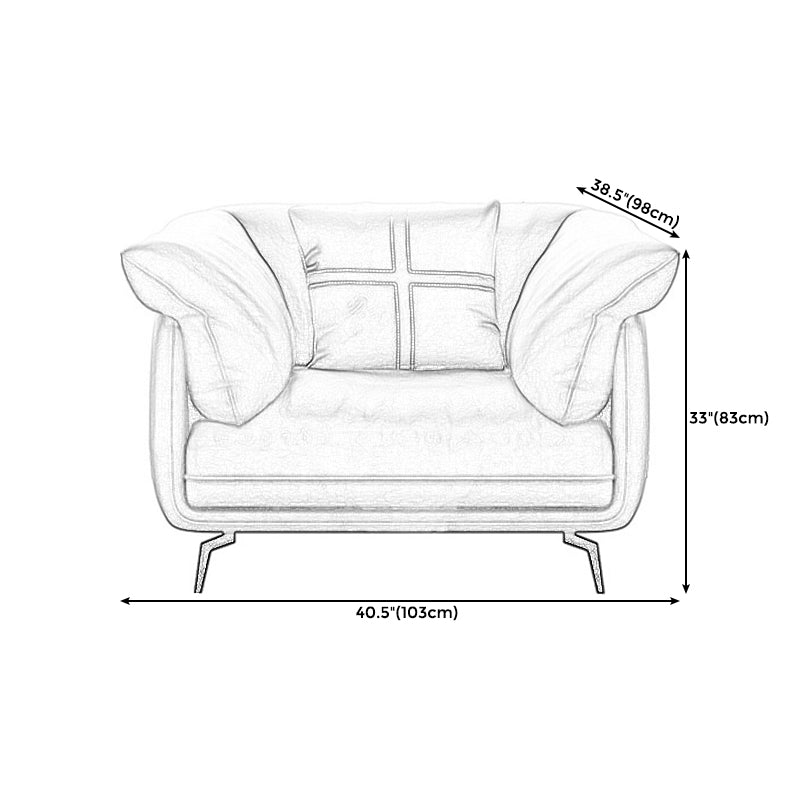 Modern Style with Pillow Back Leather/napa Upholstered Brown Sofa Clearhalo 'furn' 'furn_sofas' 'Furniture' 'furniture_sofas' 'kitchen' 'kitchen_sofas' 'Living Room Furniture' 'Sofa' 'sofas' 4625282