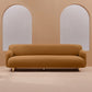 Recessed Arm Sofa Mid-century Modern 3-Seater Faux Leather Sofa Ginger Clearhalo 'furn' 'furn_sofas' 'Furniture' 'furniture_sofas' 'kitchen' 'kitchen_sofas' 'Living Room Furniture' 'Sofa' 'sofas' 4625286