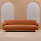Recessed Arm Sofa Mid-century Modern 3-Seater Faux Leather Sofa Orange Clearhalo 'furn' 'furn_sofas' 'Furniture' 'furniture_sofas' 'kitchen' 'kitchen_sofas' 'Living Room Furniture' 'Sofa' 'sofas' 4625289