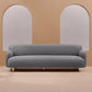 Recessed Arm Sofa Mid-century Modern 3-Seater Faux Leather Sofa Grey Clearhalo 'furn' 'furn_sofas' 'Furniture' 'furniture_sofas' 'kitchen' 'kitchen_sofas' 'Living Room Furniture' 'Sofa' 'sofas' 4625290