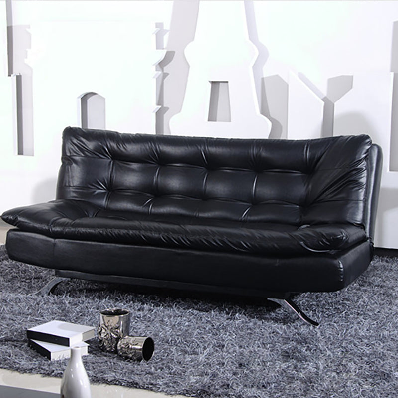 Armless Sofa Chaise Square Seating Settee for Living Room Bonus Room 59"L x 47"W x 15"H Black Clearhalo 'furn' 'furn_sofas' 'Furniture' 'furniture_sofas' 'kitchen' 'kitchen_sofas' 'Living Room Furniture' 'Sofa' 'sofas' 4625298