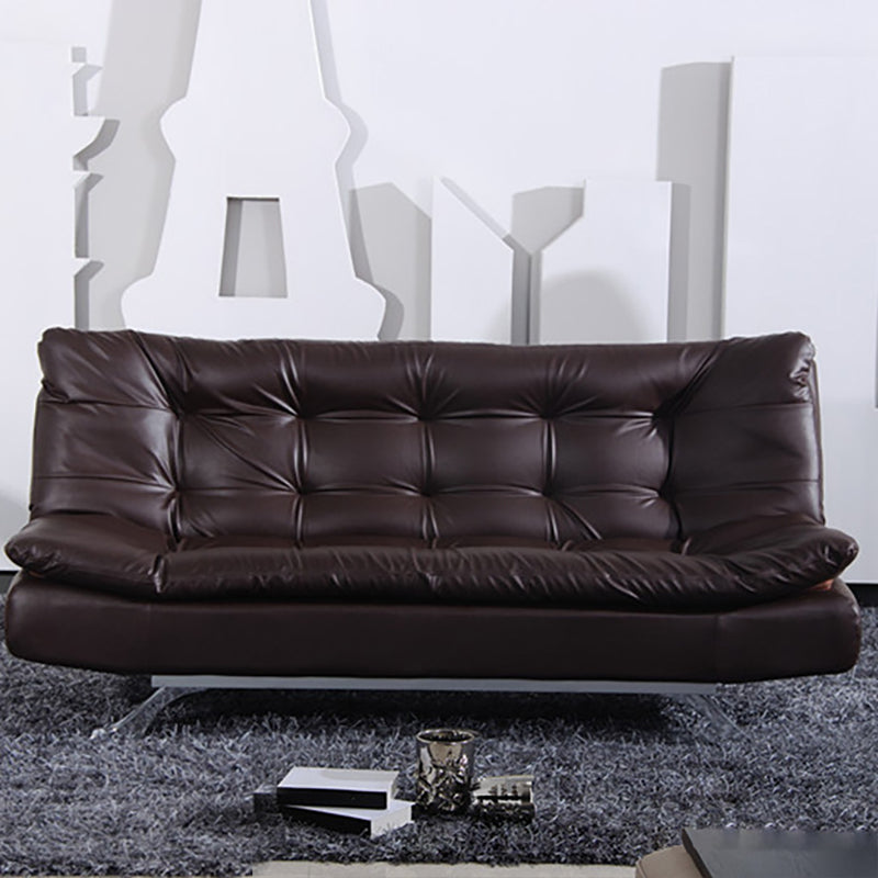 Armless Sofa Chaise Square Seating Settee for Living Room Bonus Room Brown Clearhalo 'furn' 'furn_sofas' 'Furniture' 'furniture_sofas' 'kitchen' 'kitchen_sofas' 'Living Room Furniture' 'Sofa' 'sofas' 4625300