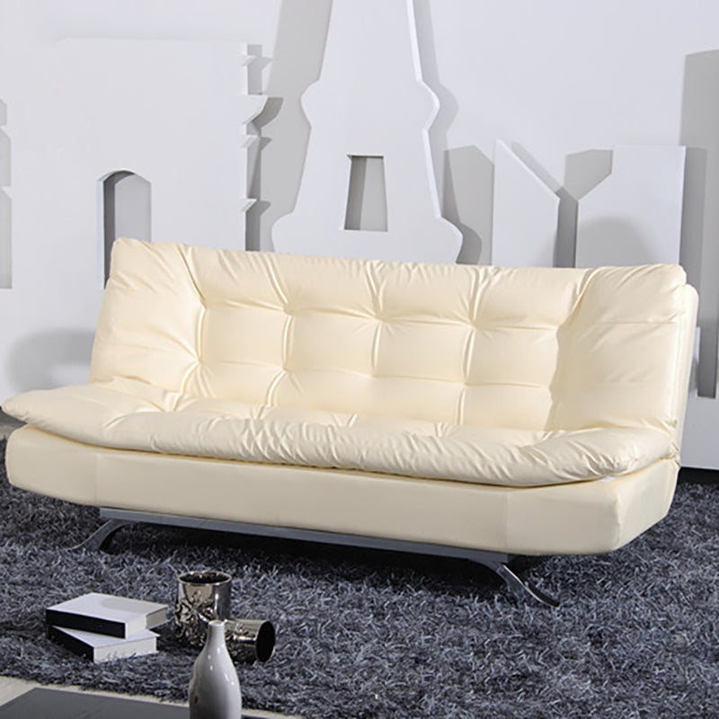 Armless Sofa Chaise Square Seating Settee for Living Room Bonus Room Off-White Clearhalo 'furn' 'furn_sofas' 'Furniture' 'furniture_sofas' 'kitchen' 'kitchen_sofas' 'Living Room Furniture' 'Sofa' 'sofas' 4625303