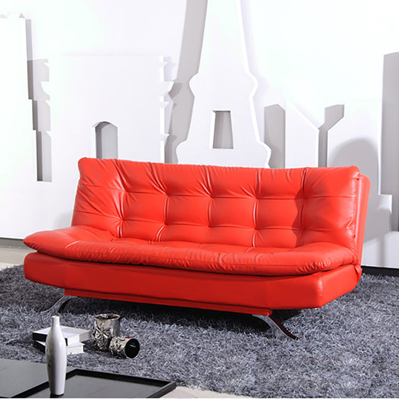 Armless Sofa Chaise Square Seating Settee for Living Room Bonus Room 39"L x 47"W x 15"H Red Clearhalo 'furn' 'furn_sofas' 'Furniture' 'furniture_sofas' 'kitchen' 'kitchen_sofas' 'Living Room Furniture' 'Sofa' 'sofas' 4625304