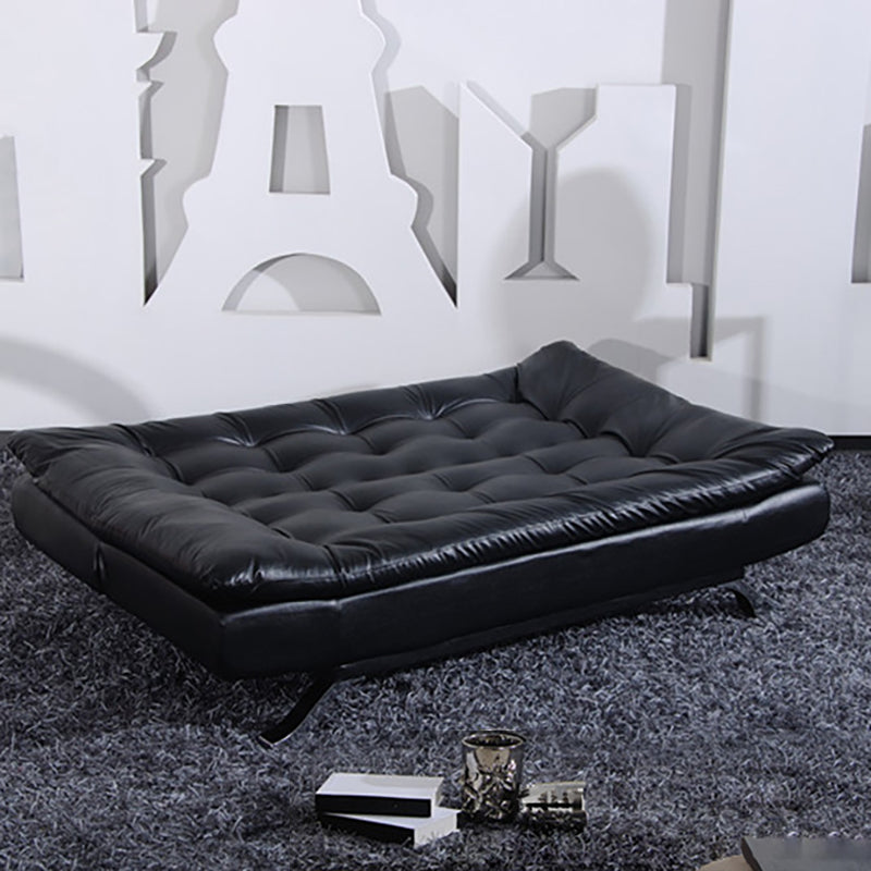 Armless Sofa Chaise Square Seating Settee for Living Room Bonus Room 39"L x 47"W x 15"H Black Clearhalo 'furn' 'furn_sofas' 'Furniture' 'furniture_sofas' 'kitchen' 'kitchen_sofas' 'Living Room Furniture' 'Sofa' 'sofas' 4625308