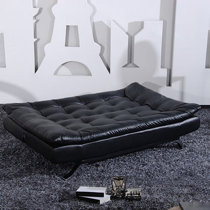Armless Sofa Chaise Square Seating Settee for Living Room Bonus Room 39"L x 47"W x 15"H Black Clearhalo 'furn' 'furn_sofas' 'Furniture' 'furniture_sofas' 'kitchen' 'kitchen_sofas' 'Living Room Furniture' 'Sofa' 'sofas' 4625308