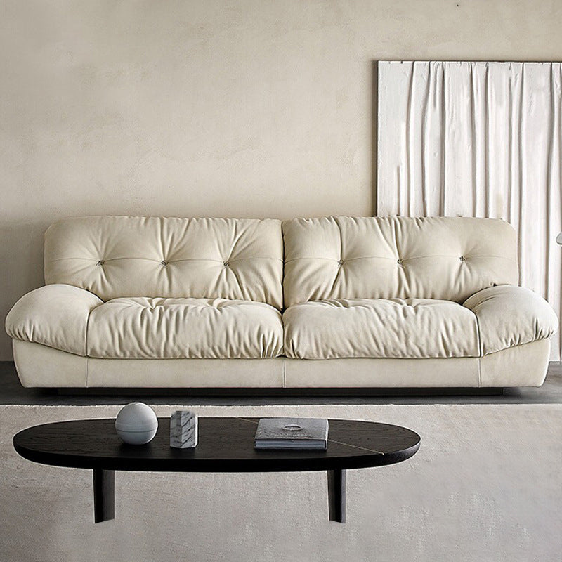Clump Back Latex/down Upholstery Filled Matte Tech Fabric Upholstered Off-white Sofa 71"L x 41"W x 34"H Clearhalo 'furn' 'furn_sofas' 'Furniture' 'furniture_sofas' 'kitchen' 'kitchen_sofas' 'Living Room Furniture' 'Sofa' 'sofas' 4625321
