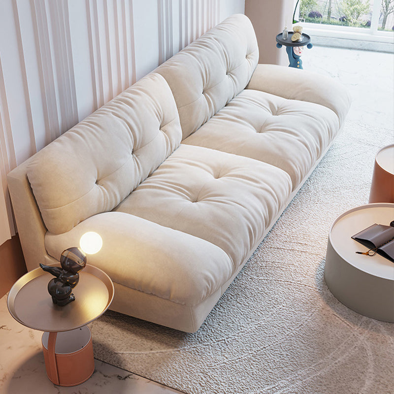 Clump Back Latex/down Upholstery Filled Matte Tech Fabric Upholstered Off-white Sofa 102"L x 41"W x 34"H Clearhalo 'furn' 'furn_sofas' 'Furniture' 'furniture_sofas' 'kitchen' 'kitchen_sofas' 'Living Room Furniture' 'Sofa' 'sofas' 4625322