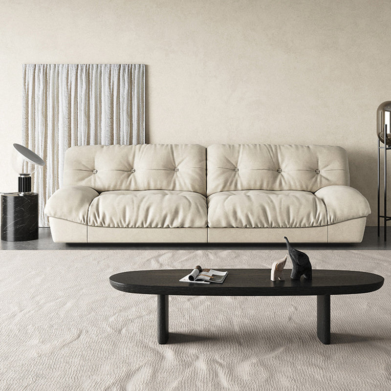 Clump Back Latex/down Upholstery Filled Matte Tech Fabric Upholstered Off-white Sofa 110"L x 41"W x 34"H Clearhalo 'furn' 'furn_sofas' 'Furniture' 'furniture_sofas' 'kitchen' 'kitchen_sofas' 'Living Room Furniture' 'Sofa' 'sofas' 4625324