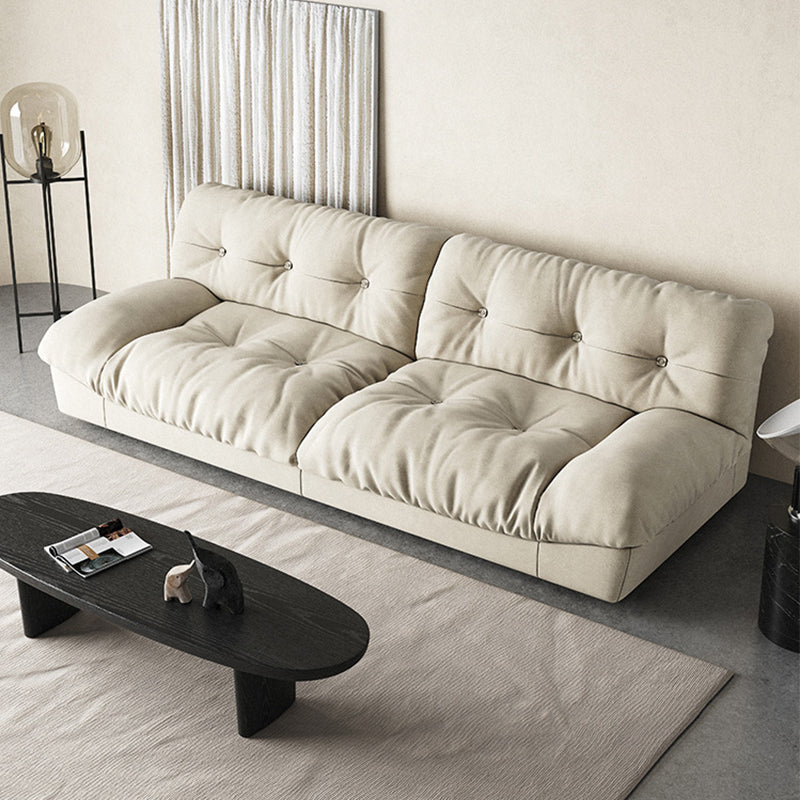 Clump Back Latex/down Upholstery Filled Matte Tech Fabric Upholstered Off-white Sofa 49"L x 41"W x 34"H Clearhalo 'furn' 'furn_sofas' 'Furniture' 'furniture_sofas' 'kitchen' 'kitchen_sofas' 'Living Room Furniture' 'Sofa' 'sofas' 4625325