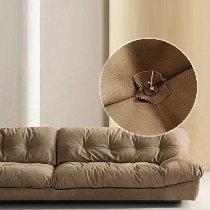 Clump Back Latex/down Upholstery Filled Matte Tech Fabric Upholstered Off-white Sofa Clearhalo 'furn' 'furn_sofas' 'Furniture' 'furniture_sofas' 'kitchen' 'kitchen_sofas' 'Living Room Furniture' 'Sofa' 'sofas' 4625328