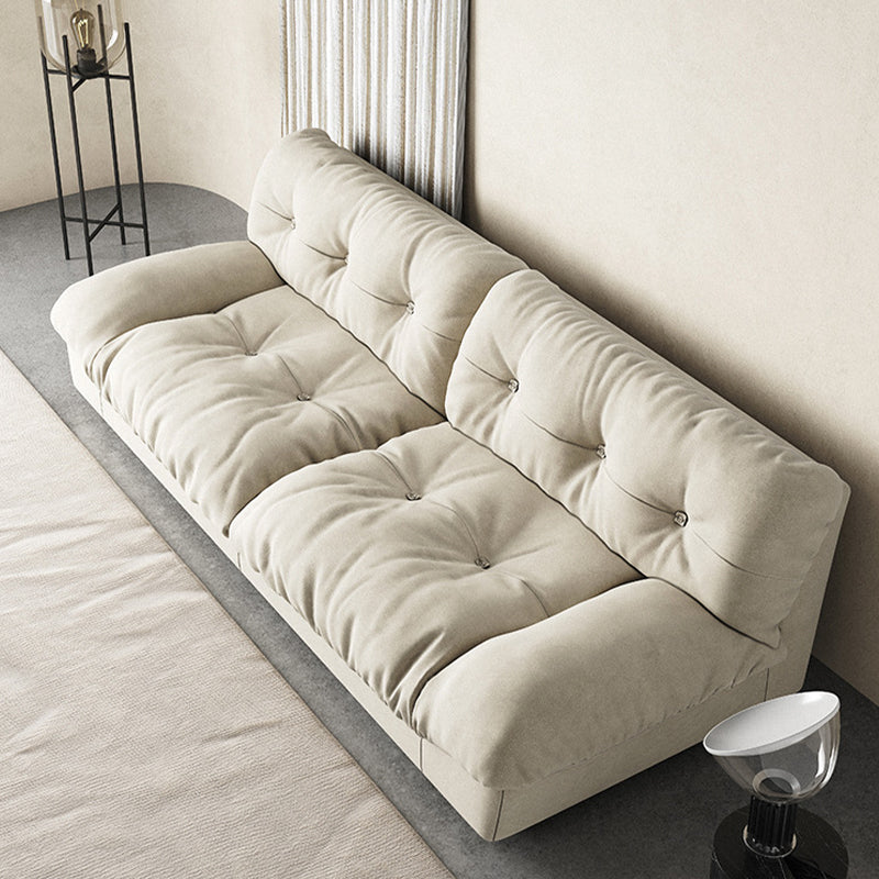 Clump Back Latex/down Upholstery Filled Matte Tech Fabric Upholstered Off-white Sofa 142"L x 41"W x 34"H Clearhalo 'furn' 'furn_sofas' 'Furniture' 'furniture_sofas' 'kitchen' 'kitchen_sofas' 'Living Room Furniture' 'Sofa' 'sofas' 4625330