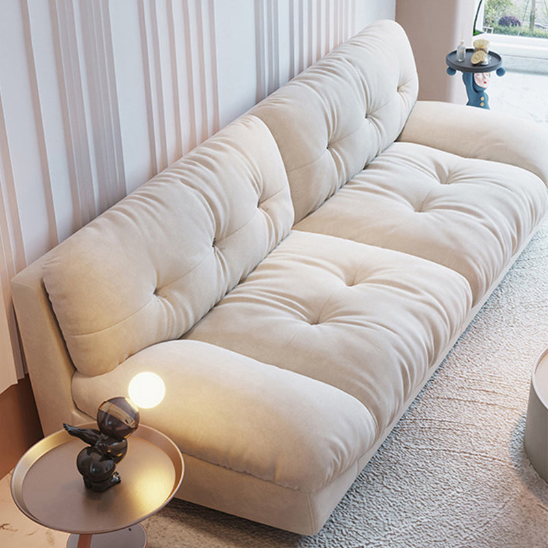 Clump Back Latex/down Upholstery Filled Matte Tech Fabric Upholstered Off-white Sofa Clearhalo 'furn' 'furn_sofas' 'Furniture' 'furniture_sofas' 'kitchen' 'kitchen_sofas' 'Living Room Furniture' 'Sofa' 'sofas' 4625332