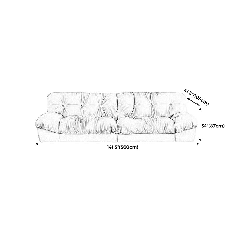 Clump Back Latex/down Upholstery Filled Matte Tech Fabric Upholstered Off-white Sofa Clearhalo 'furn' 'furn_sofas' 'Furniture' 'furniture_sofas' 'kitchen' 'kitchen_sofas' 'Living Room Furniture' 'Sofa' 'sofas' 4625340