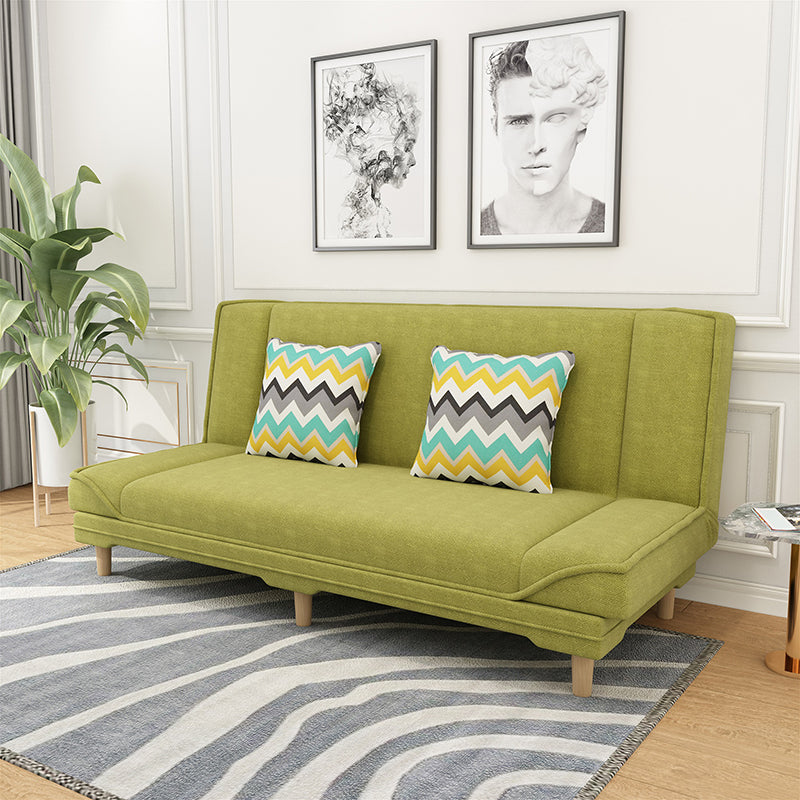 Contemporary Fabric Armless Standard Sofa Bed Dual Purpose Sofa for Living Room Yellow-Green Clearhalo 'furn' 'furn_sofas' 'Furniture' 'furniture_sofas' 'kitchen' 'kitchen_sofas' 'Living Room Furniture' 'Sofa' 'sofas' 4625361