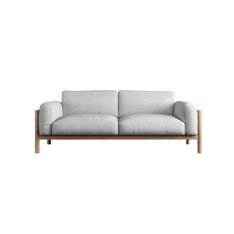 Fabric Loose Back Sofa 32.68" D x 59/66.93/78.74" W x 32.26" H Square Arm Sofa Grey Walnut Clearhalo 'furn' 'furn_sofas' 'Furniture' 'furniture_sofas' 'kitchen' 'kitchen_sofas' 'Living Room Furniture' 'Sofa' 'sofas' 4625372